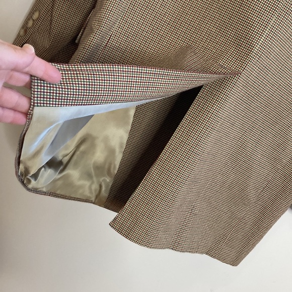 Brooks Brothers Sport Coat Mens 39S Tan Red Green Check Blazer Made in USA - Picture 10 of 15
